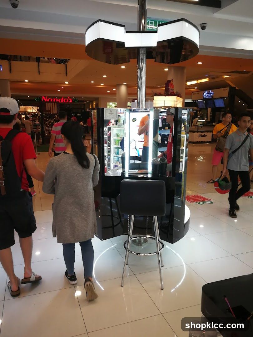 Cosmetics display stand in a mall