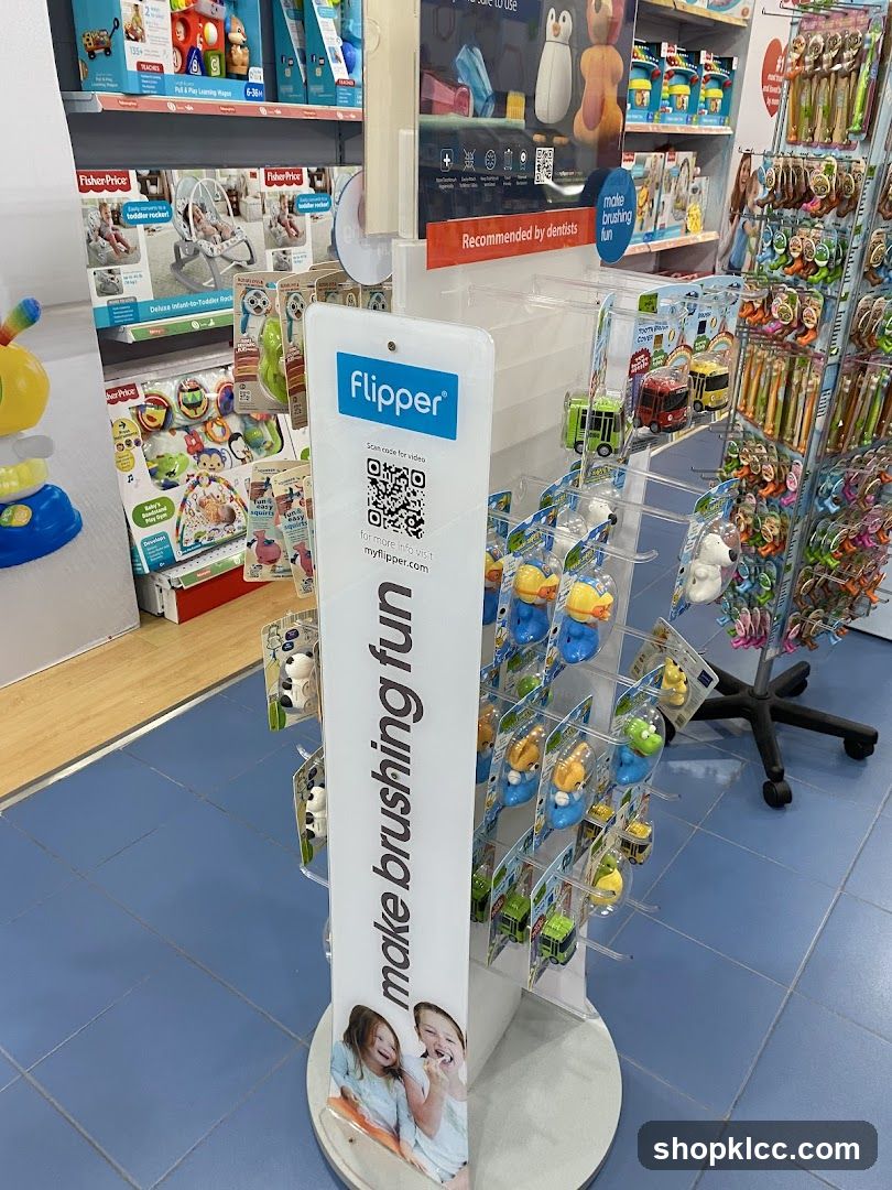 Flipper toothbrush display