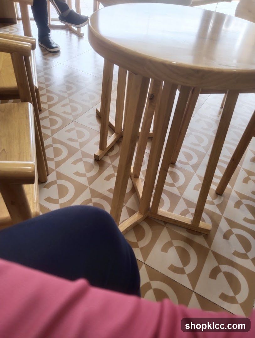 Cafe Interior with Wooden Furniture