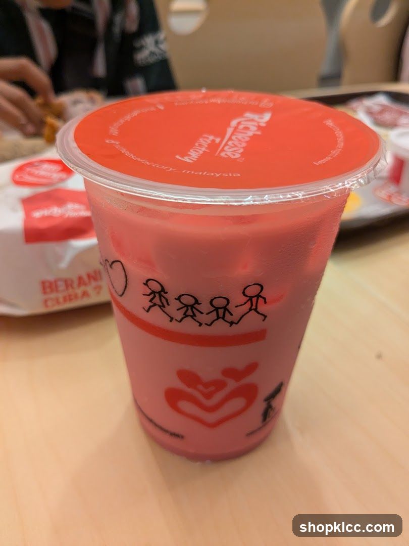 Pink Drink with Richeese Factory Branding