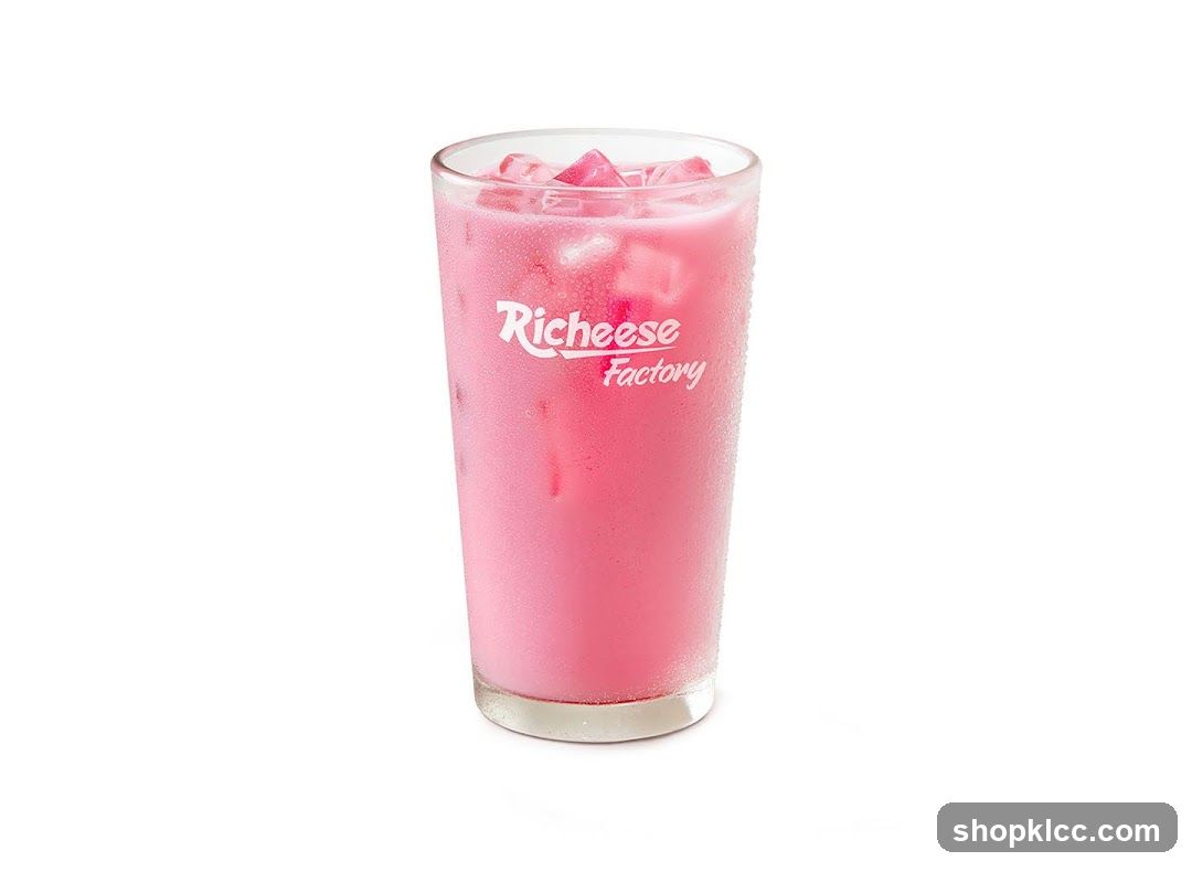 Pink Drink with Richeese Factory Logo