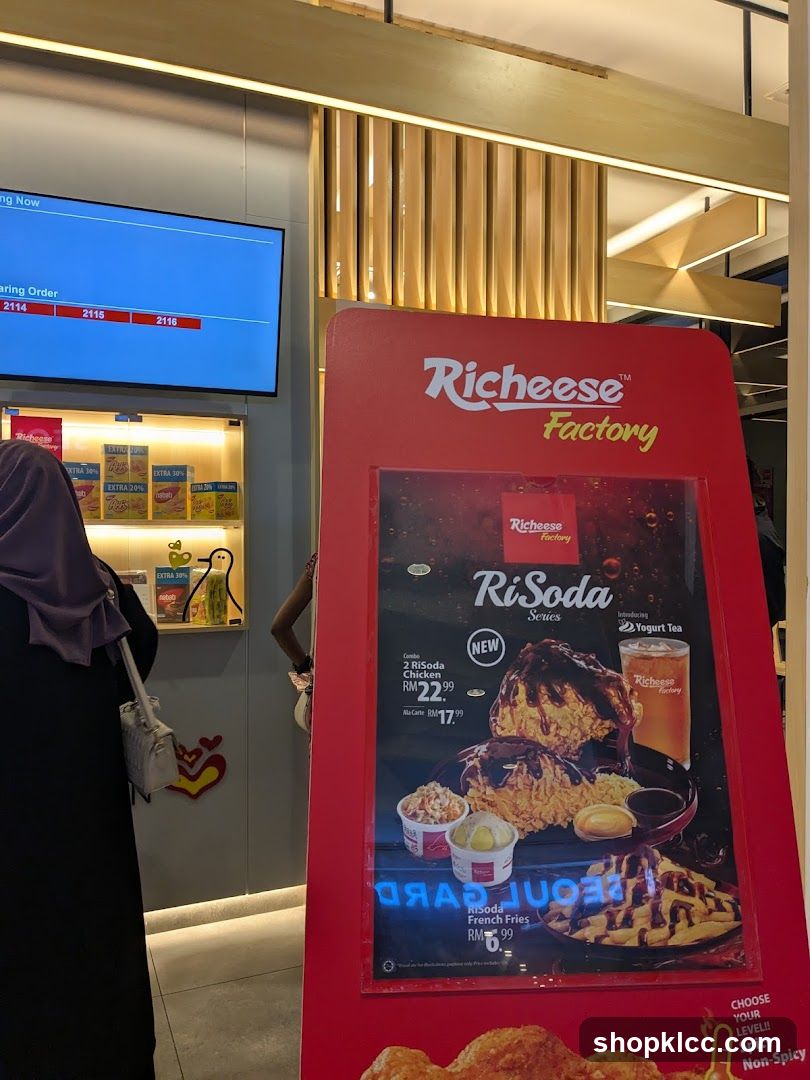 Richeese Factory Menu Display