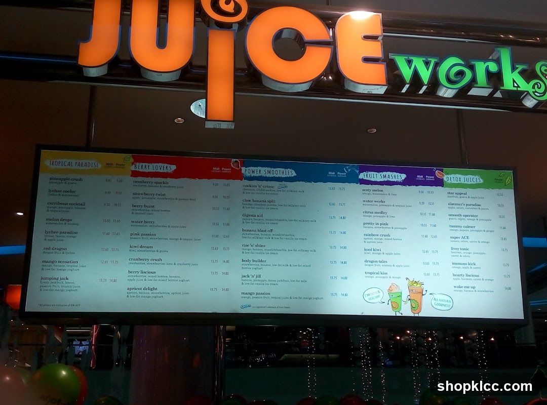 Juice Works Menu