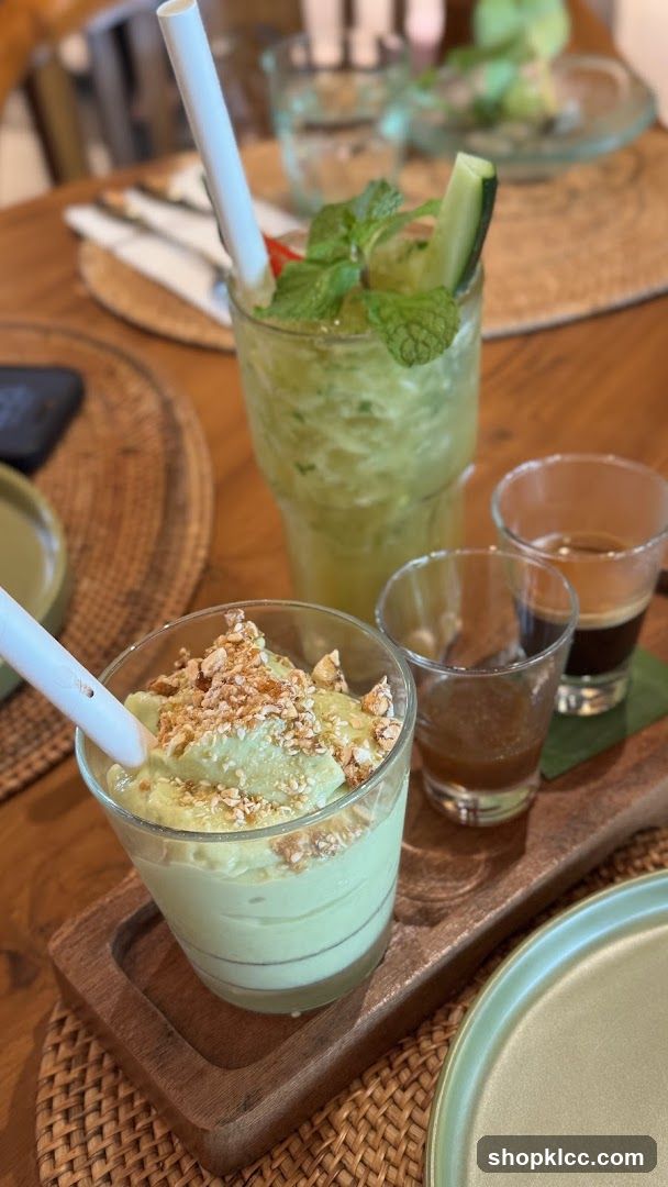Avocado Smoothie and Espresso