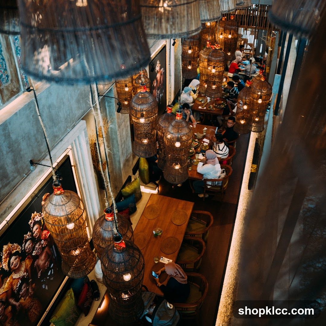 Restaurant Interior with Unique Lighting