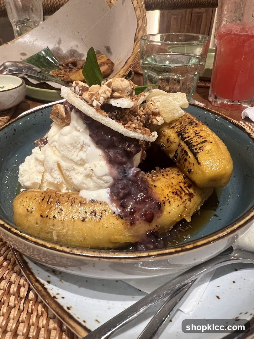 Dessert with Ice Cream and Bananas