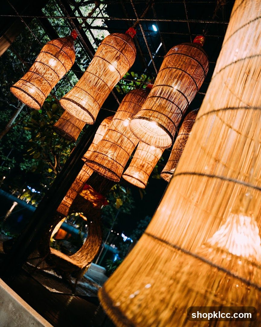 Woven Lanterns at Night