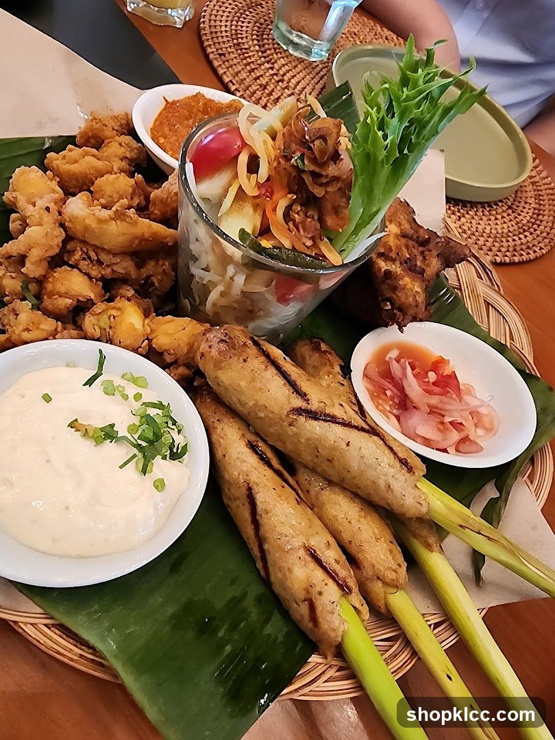 Platter of Fried Calamari and Grilled Skewers