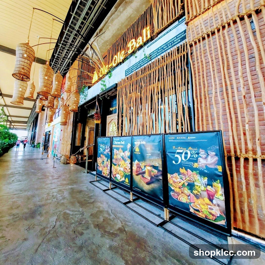 Restaurant Entrance with Promotional Banners