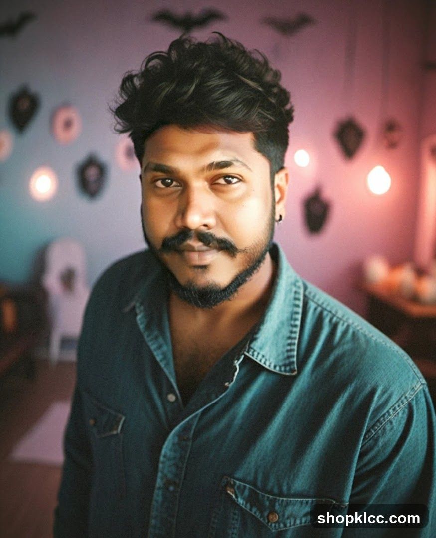 Man in Denim Shirt