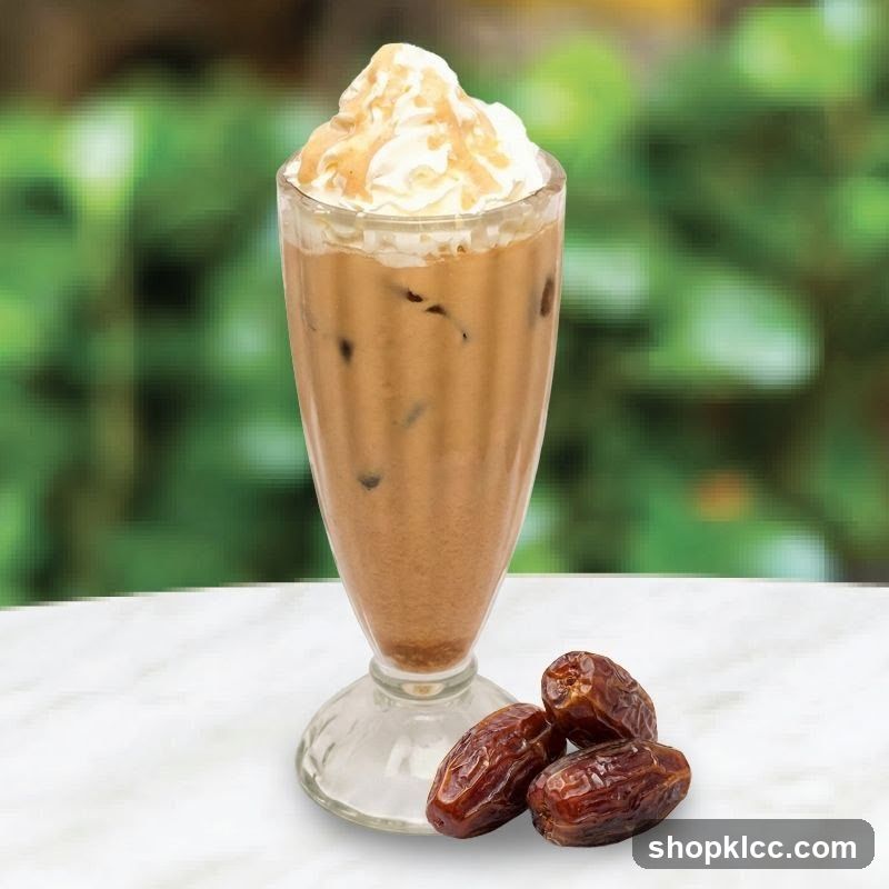 Iced Coffee with Whipped Cream and Dates