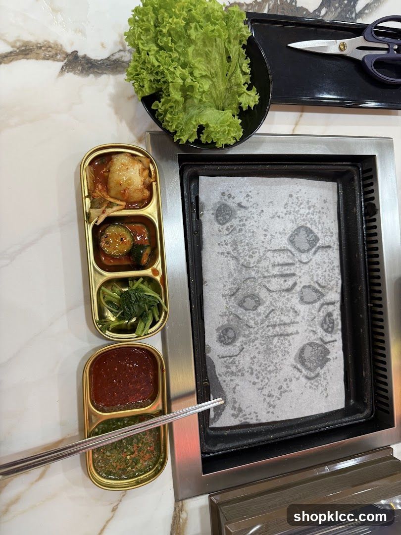 Korean BBQ Grill with Side Dishes