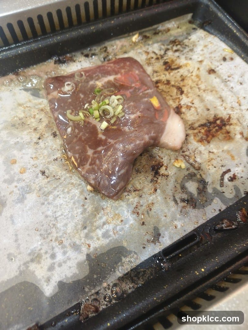 Beef steak on a grill