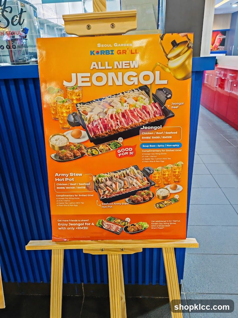 Seoul Garden Jeongol Menu