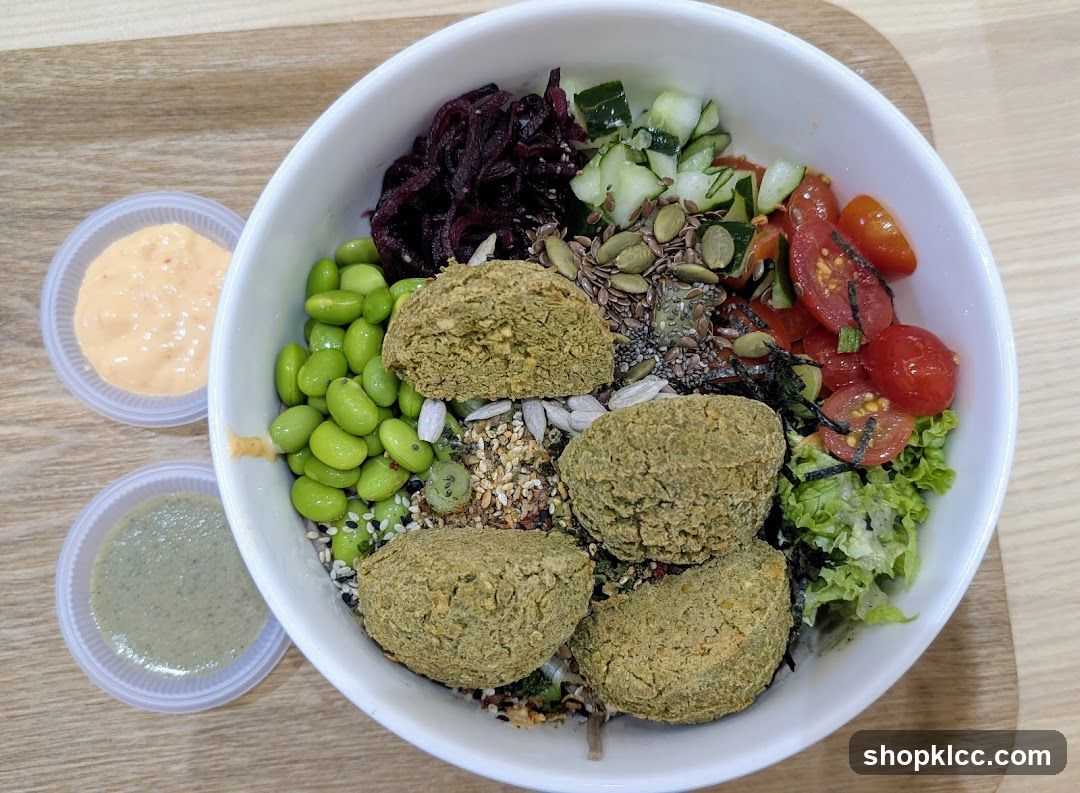 Falafel Bowl with Edamame and Tomatoes