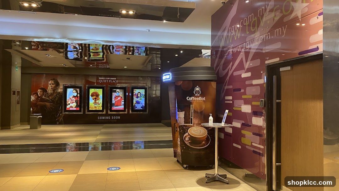 Cinema Lobby with Coffee Bot and Movie Posters