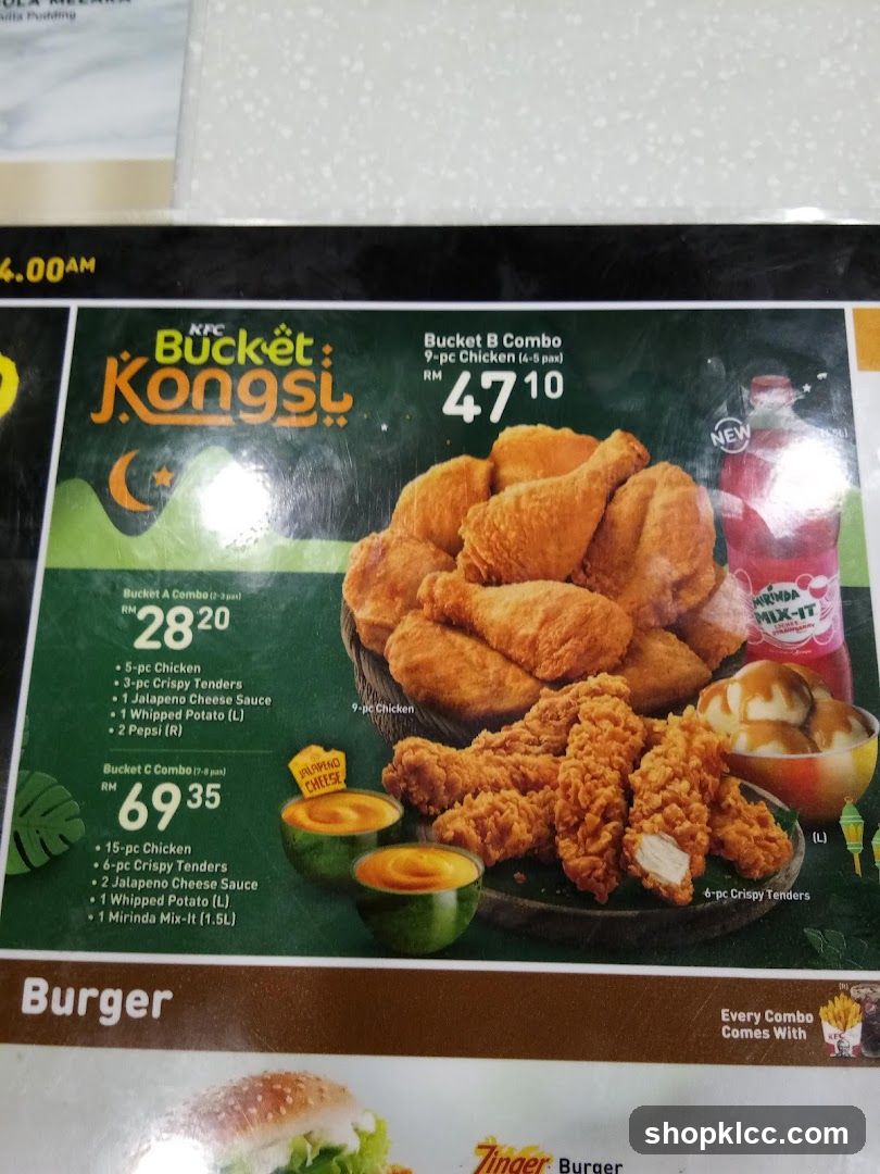 KFC Bucket Kongsi Menu