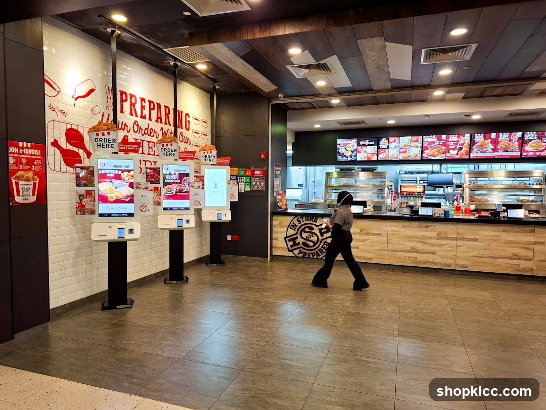 KFC Interior with Self-Order Kiosks
