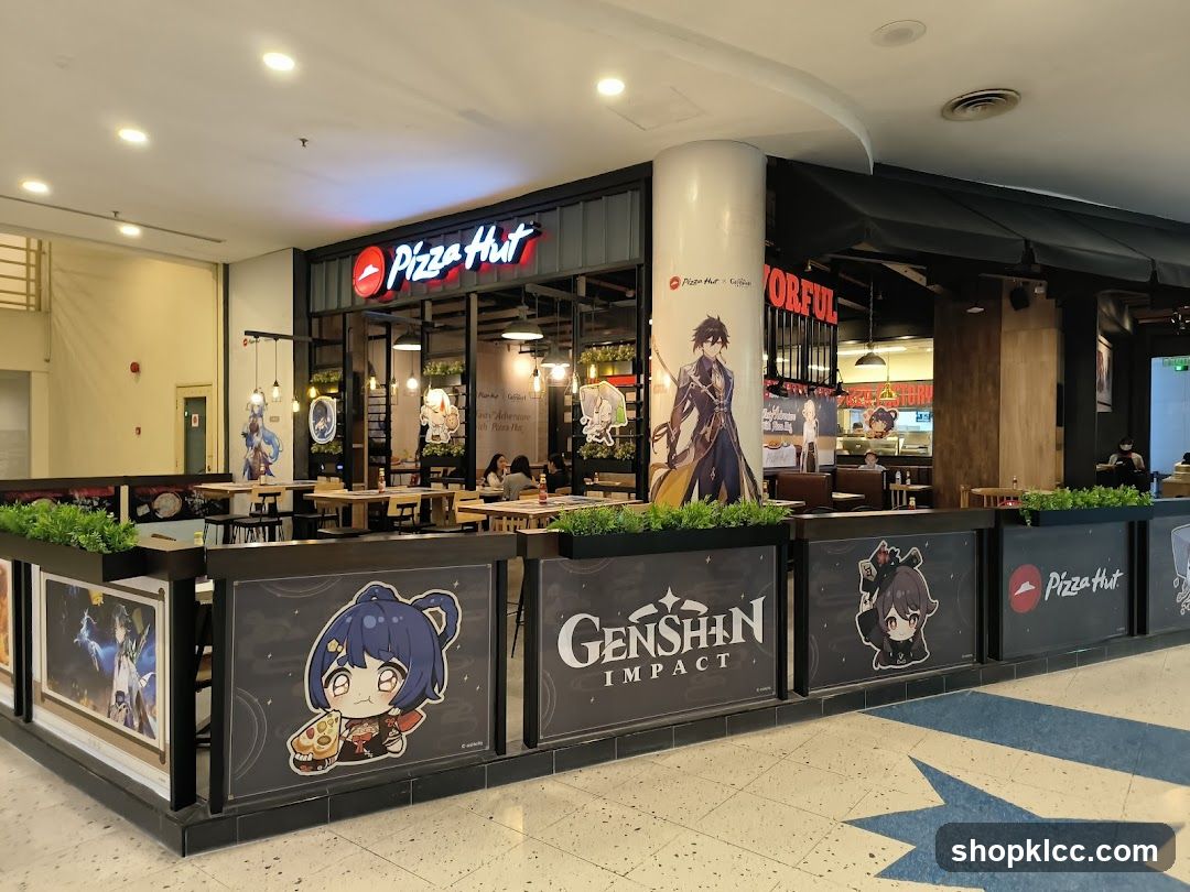Pizza Hut with Genshin Impact Decorations