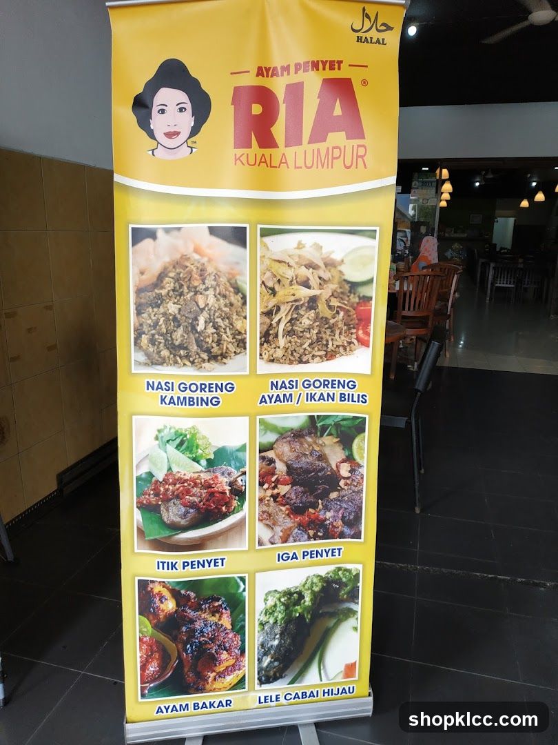 Ayam Penyet Ria Kuala Lumpur Menu Banner