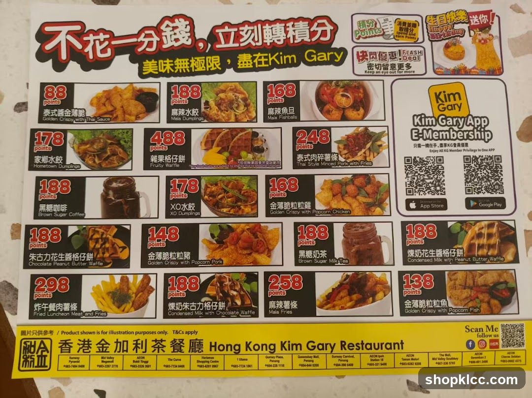 Kim Gary Restaurant Menu