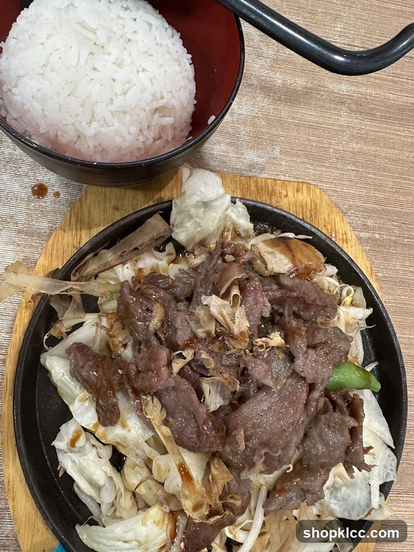 Sizzling Beef with Rice