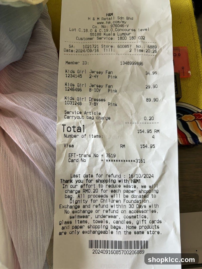 H&M Receipt