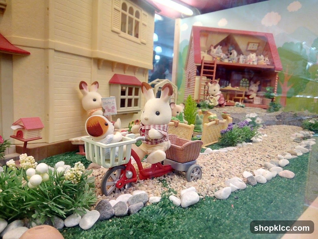 Diorama of a Sylvanian Families scene