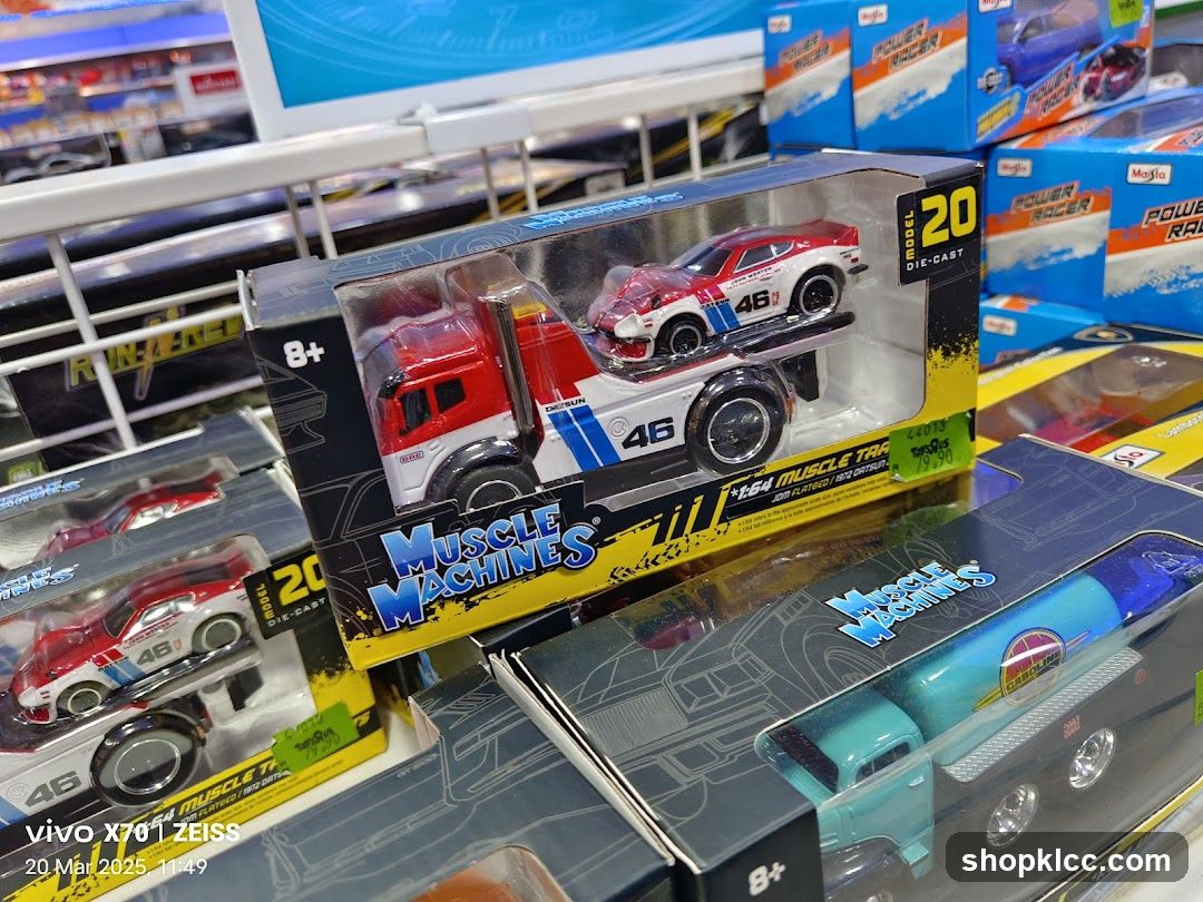 Die-cast toy trucks and cars