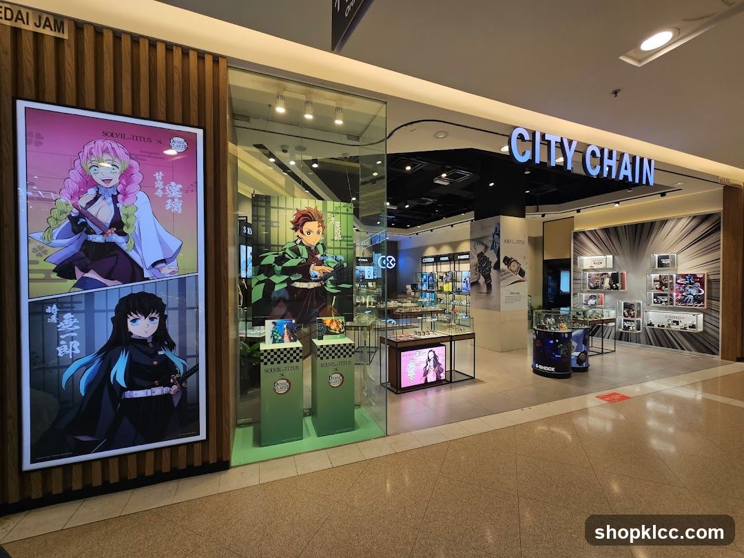 City Chain Storefront with Anime Display