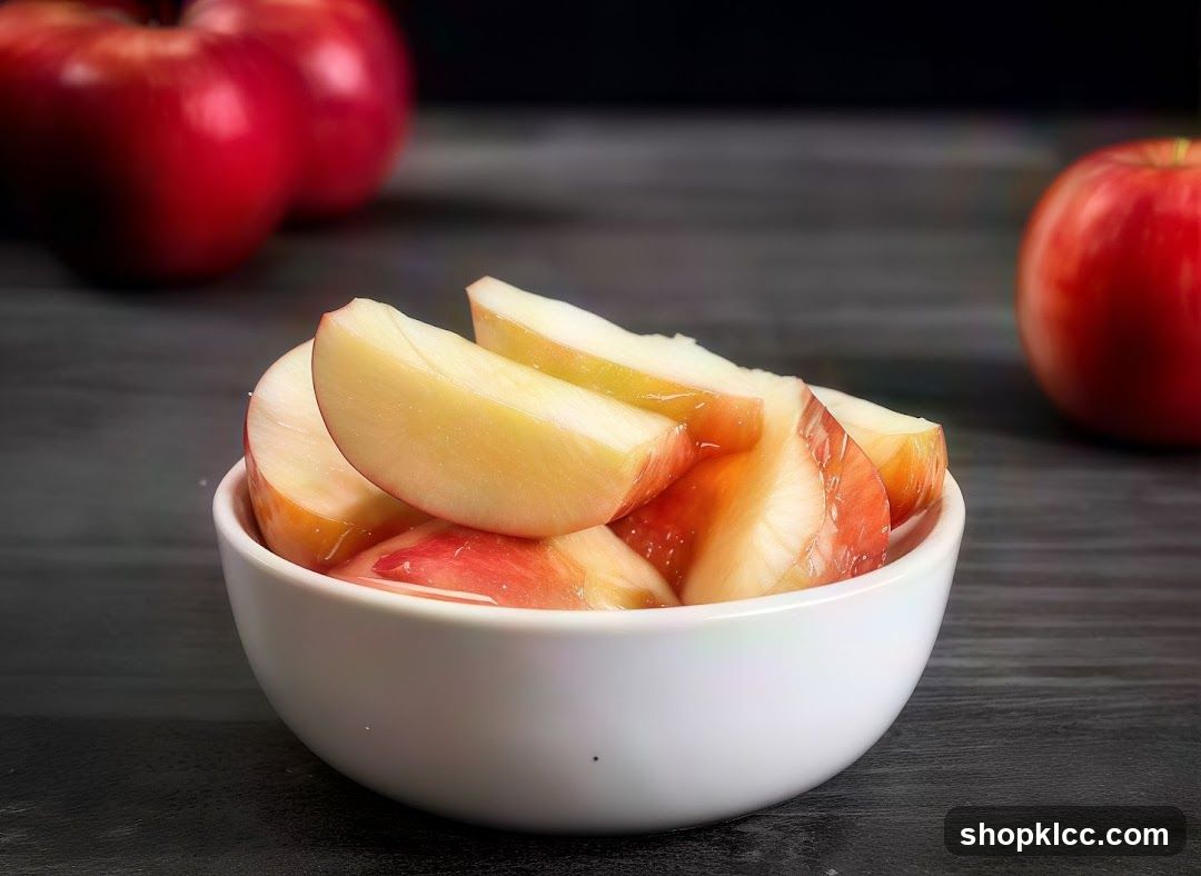 Sliced Apples in Bowl