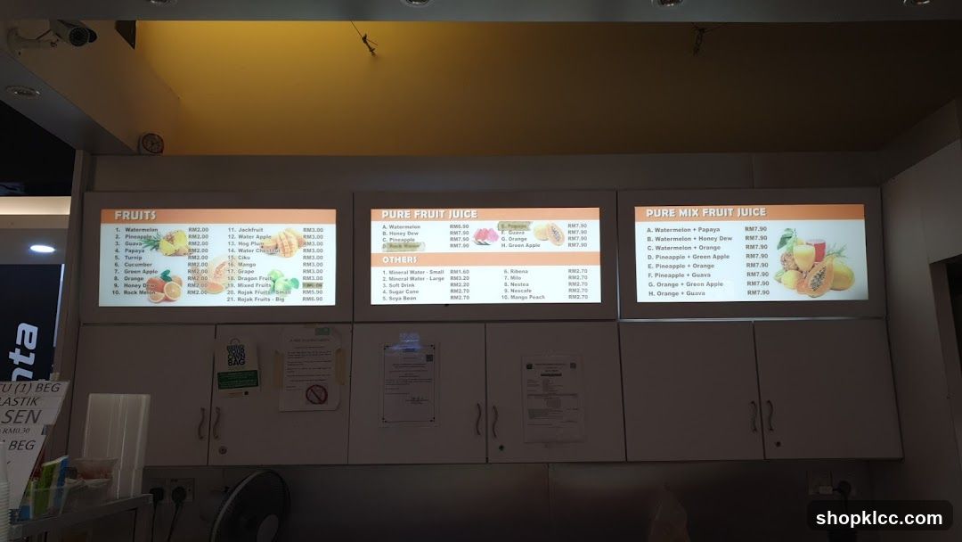 Juice Menu