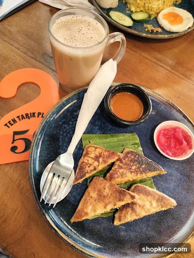 Teh Tarik and Roti Canai