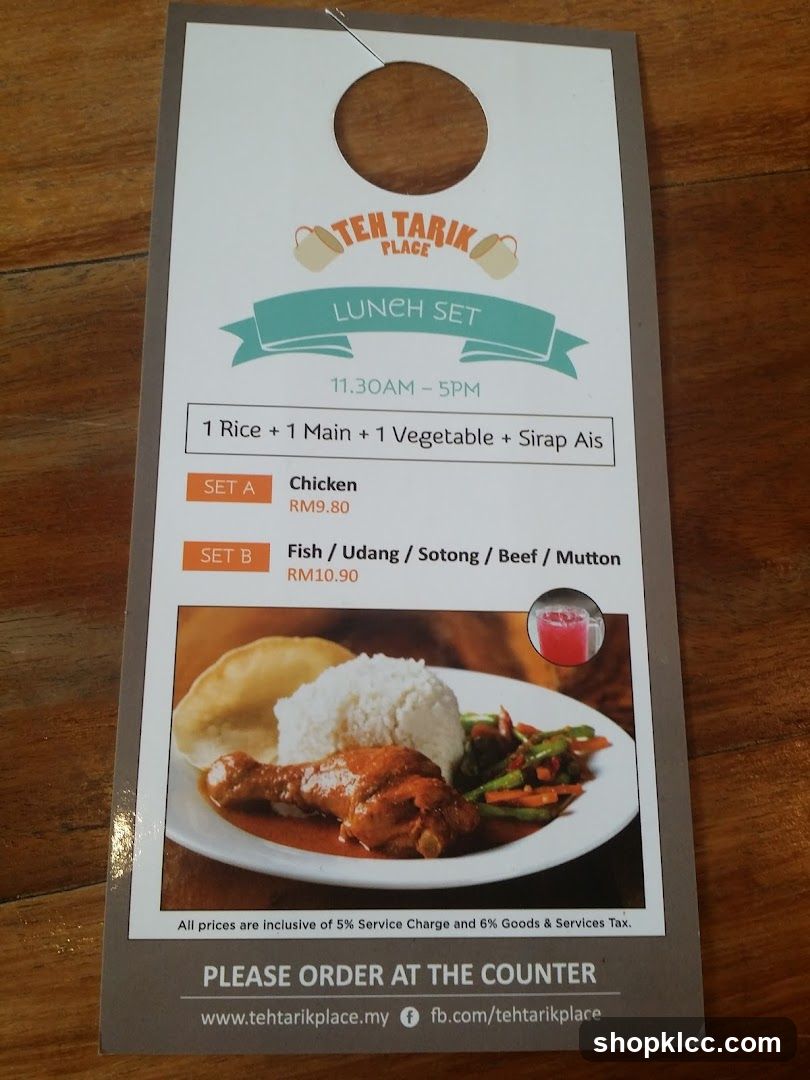 Teh Tarik Place Lunch Set