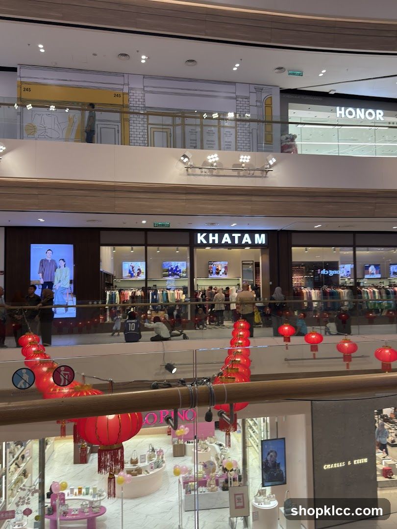Mall Interior with Shops and Decorations