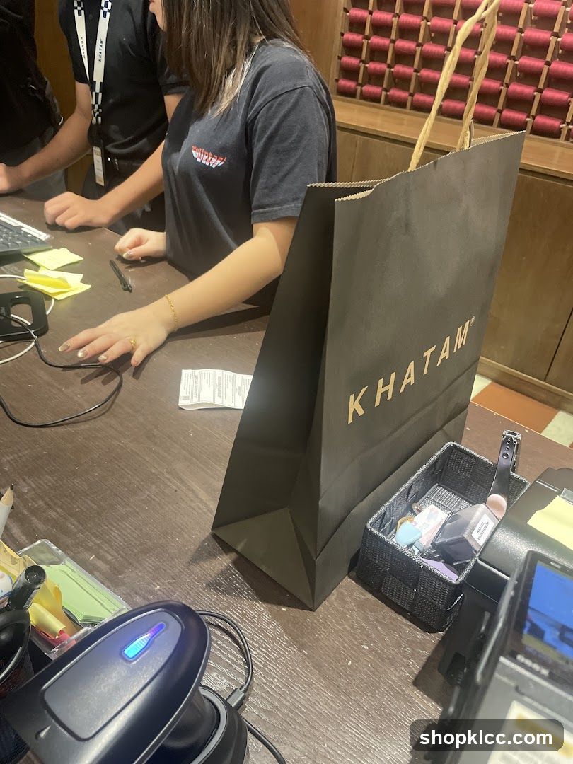 Checkout Counter with Shopping Bag