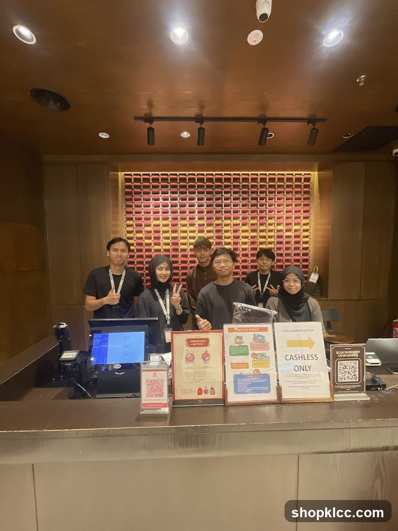 Staff at a counter