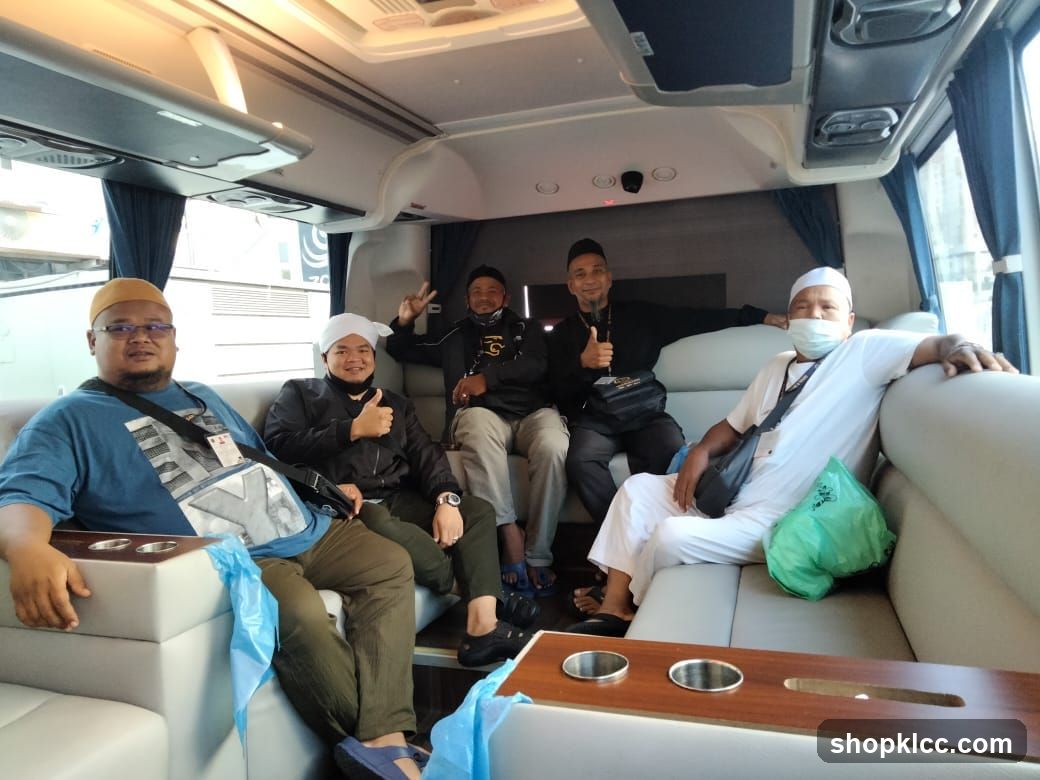 Group of men in a bus