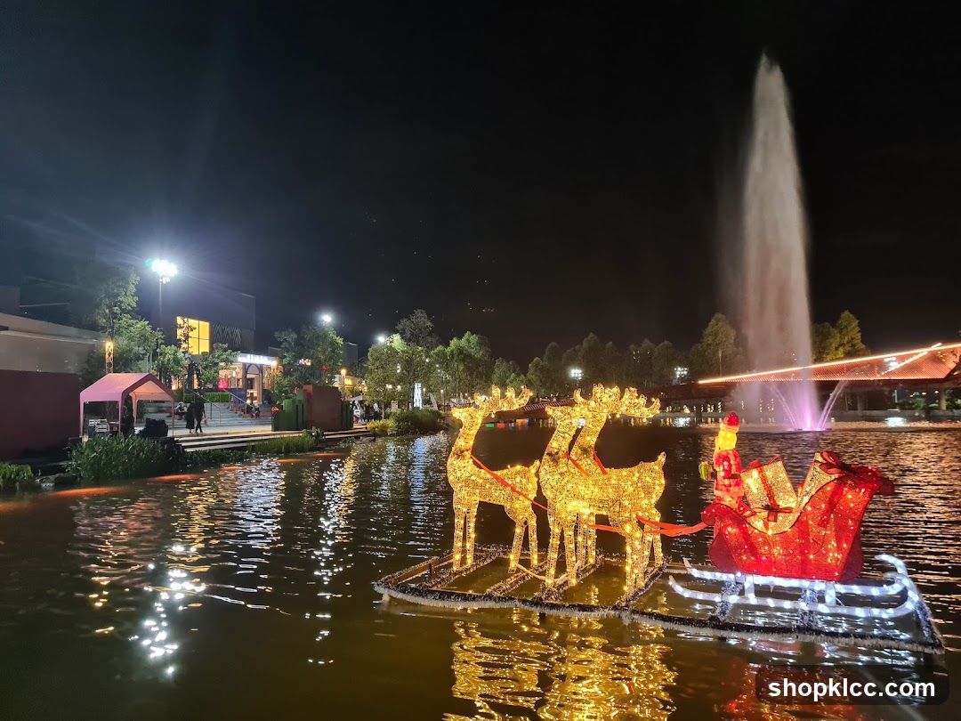 Christmas Lights Display on Water