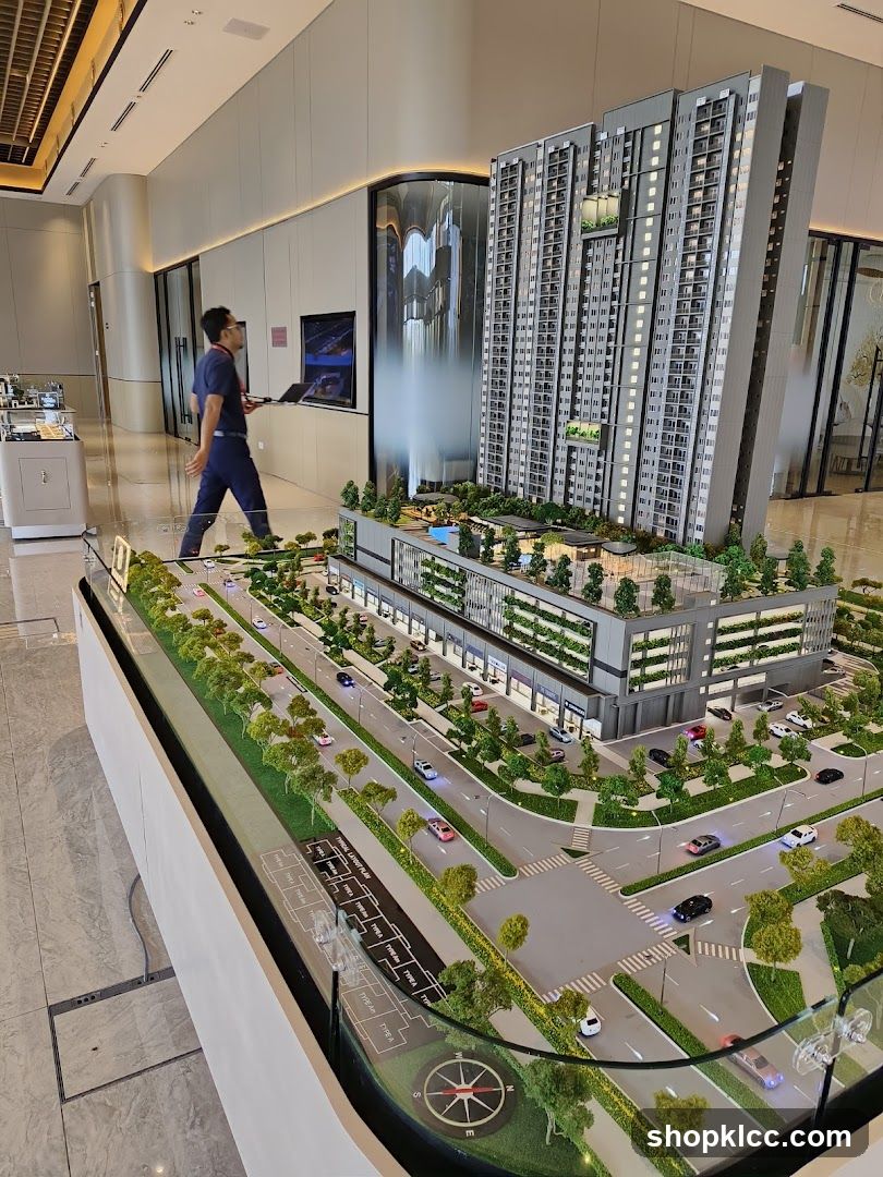Architectural Model of a Skyscraper and Commercial Complex
