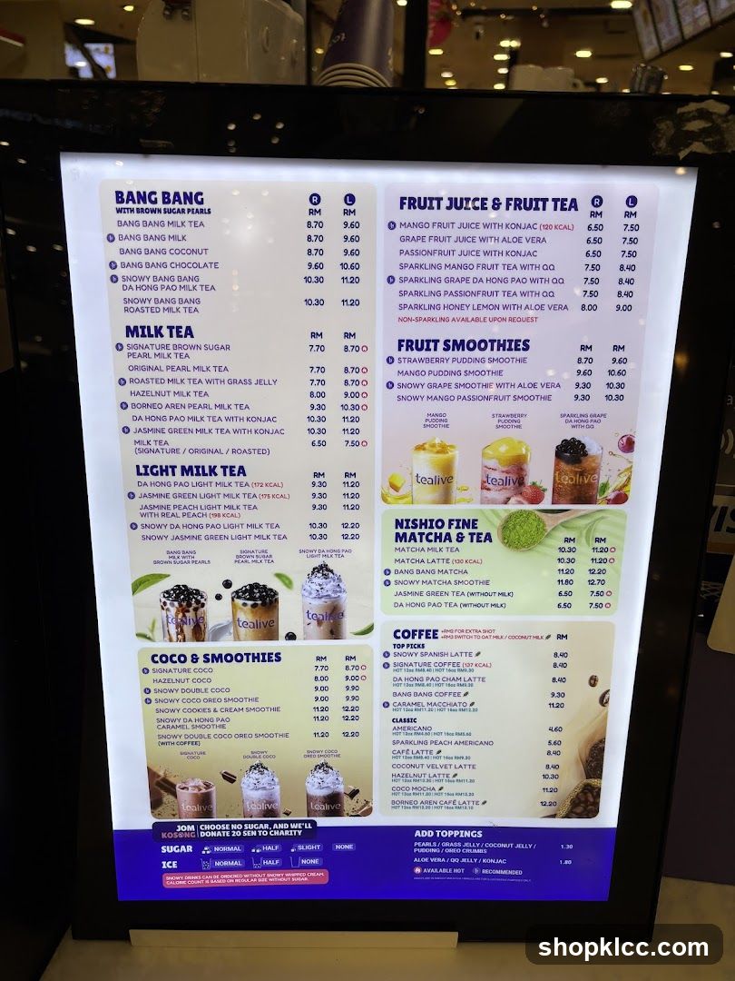 Tealive Menu