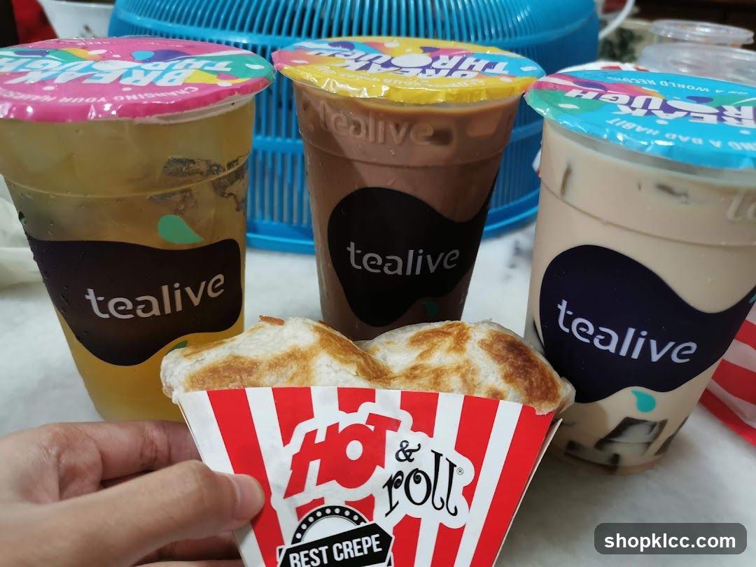 Tealive Drinks and Crepe