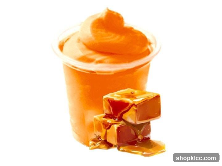 Orange Swirl Drink with Caramel Candies