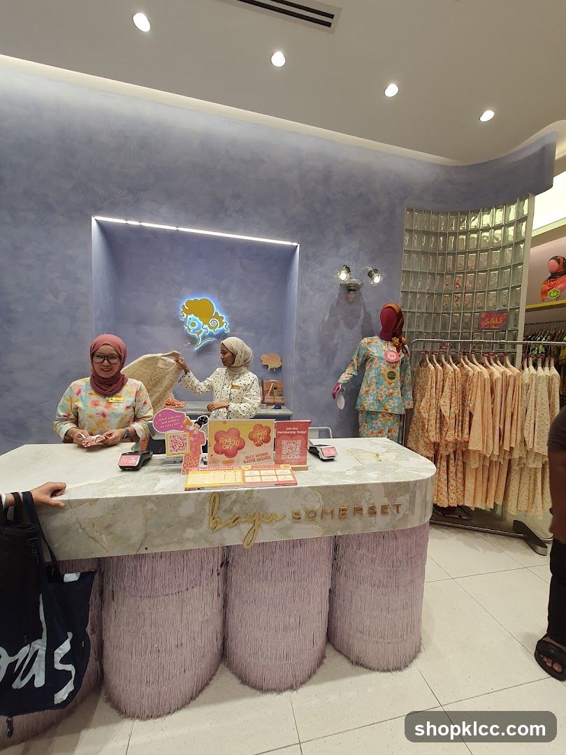 Retail Counter with Staff and Merchandise