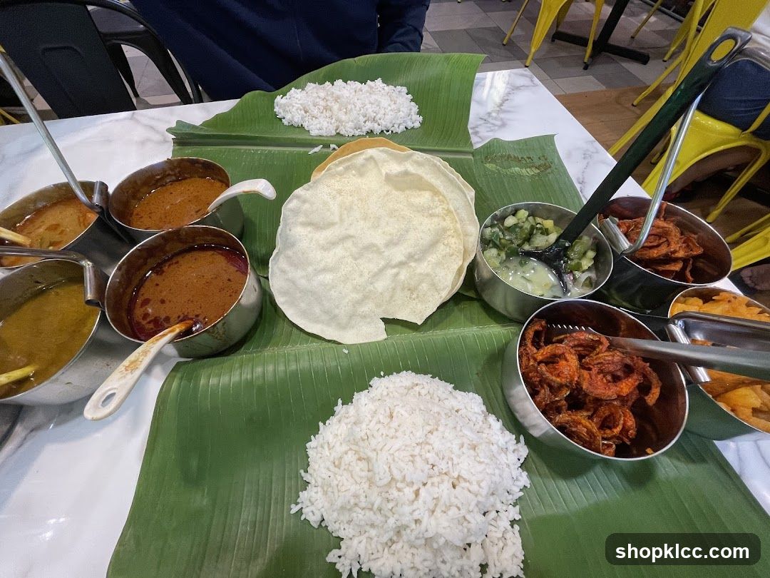 Indian Meal on Banana Leaves