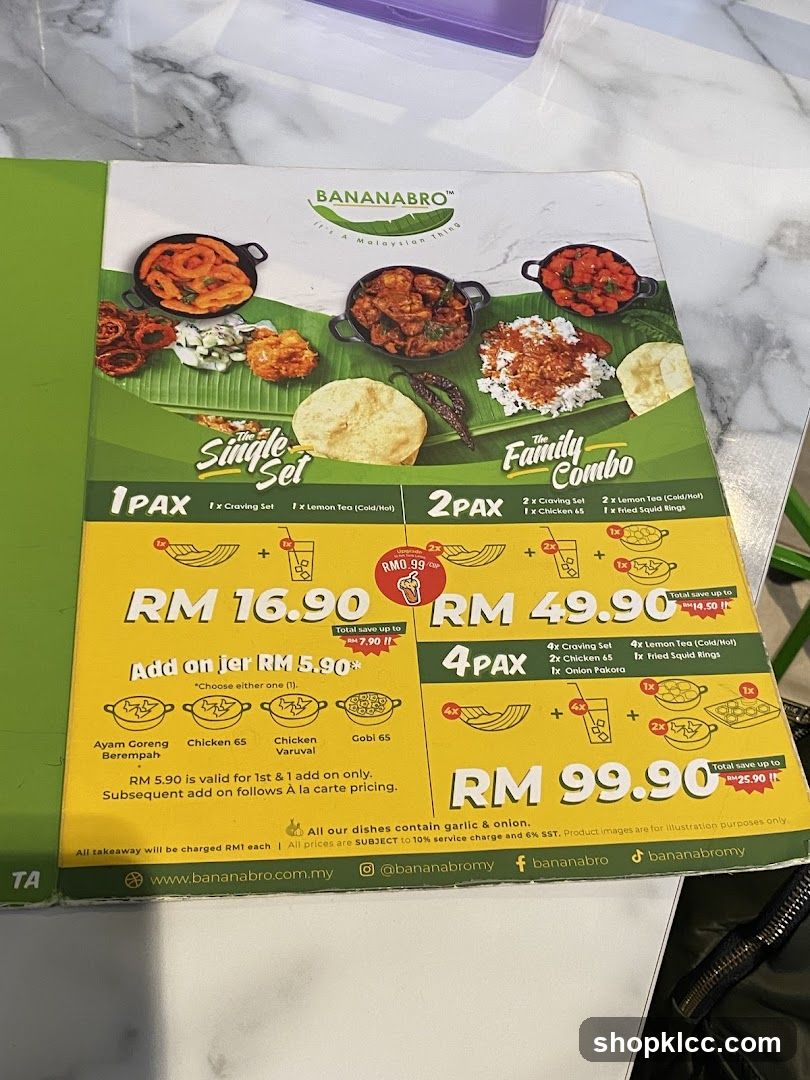 BANANABRO Menu