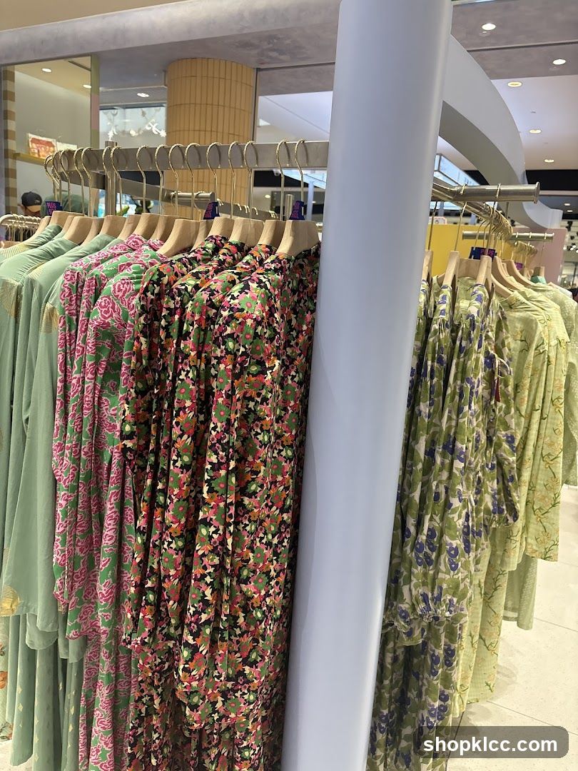 Clothing Racks with Floral Dresses