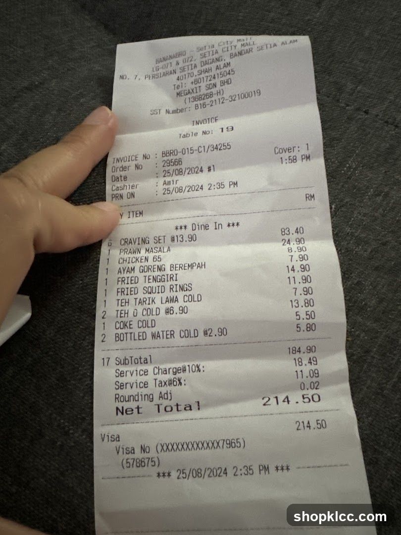 BANANABRO Receipt