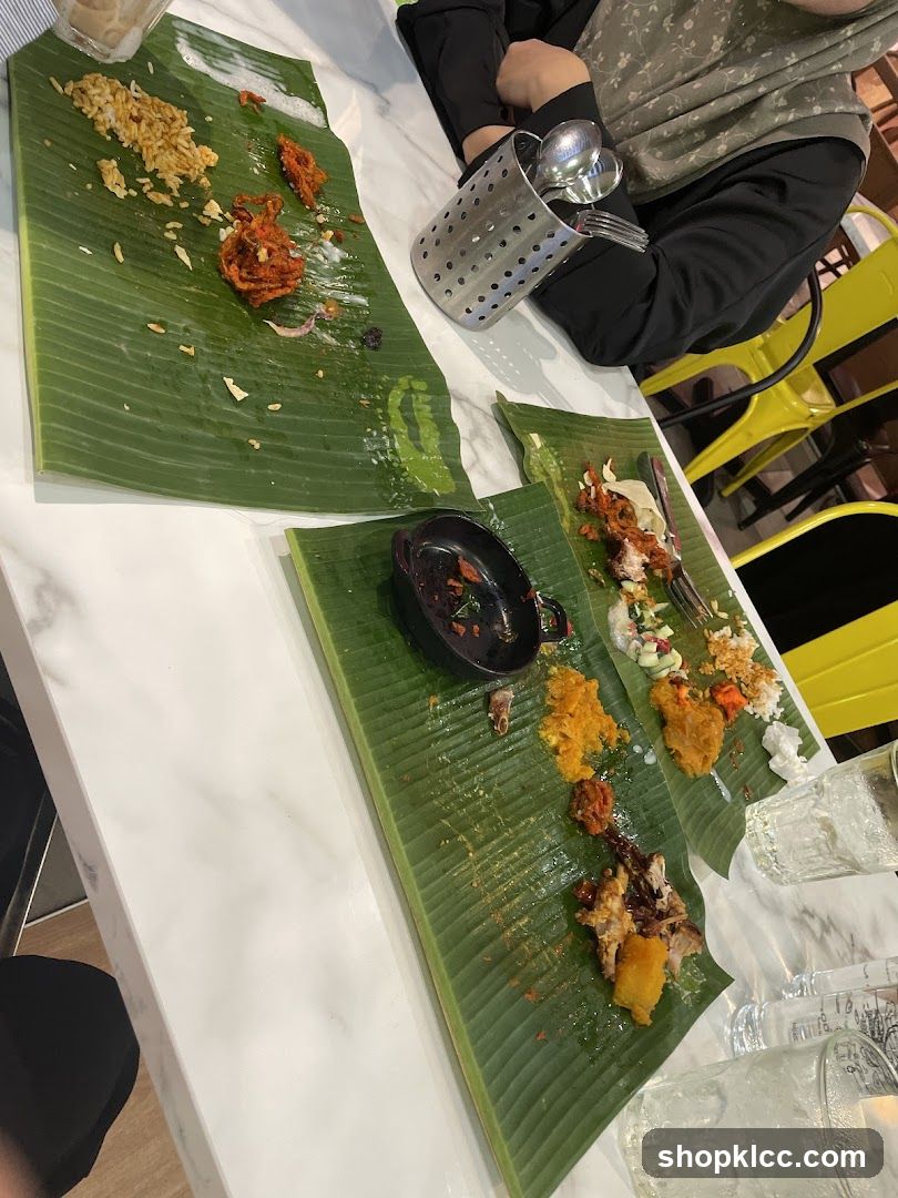 Leftover Food on Banana Leaves