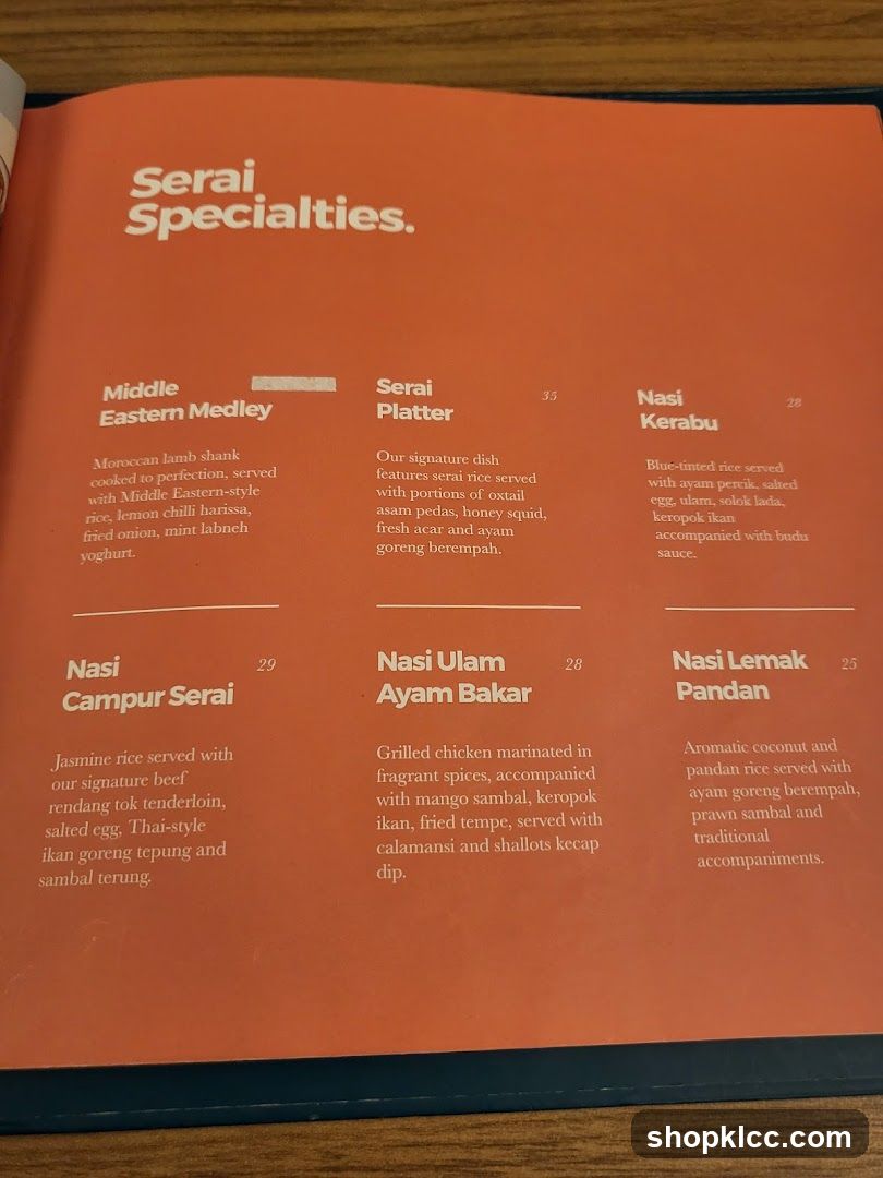 Serai Specialties.